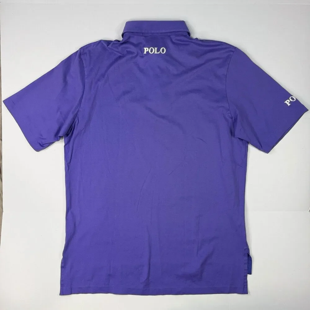 Vintage Polo Golf Ralph Lauren Mens Purple Polo Shirt White Pony Size M‎